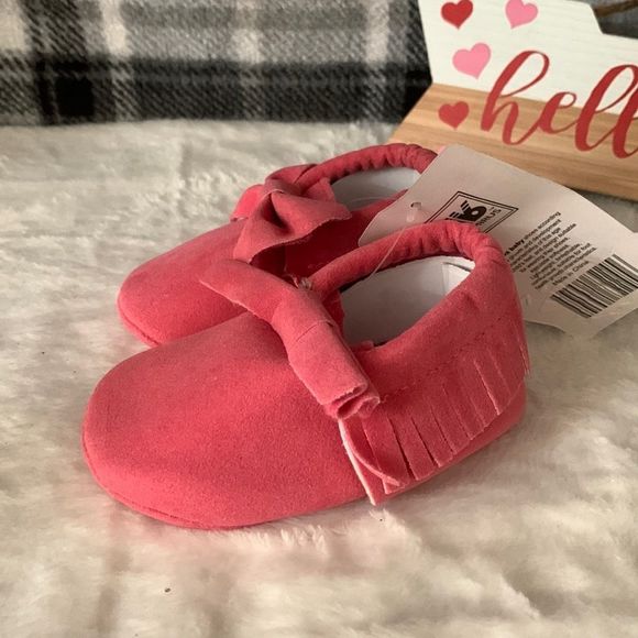 Pink Baby Moccasins - Picture 1 of 4